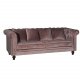 VENTURE DESIGN Velvet 3-seters sofa - rosa velur og tre