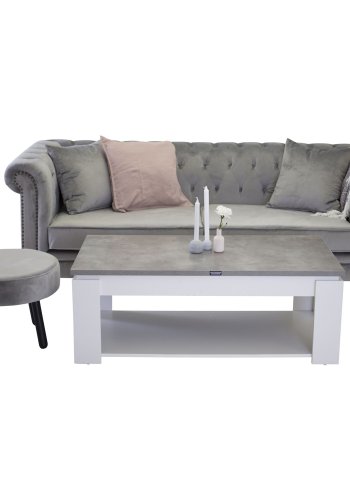 VENTURE DESIGN Velvet 3-seters sofa - lys gr velur og tre