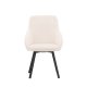VENTURE DESIGN Rosie spisebordstol, m. armlener - beige stoff og sort stl