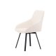 VENTURE DESIGN Rosie spisebordstol, m. armlener - beige stoff og sort stl