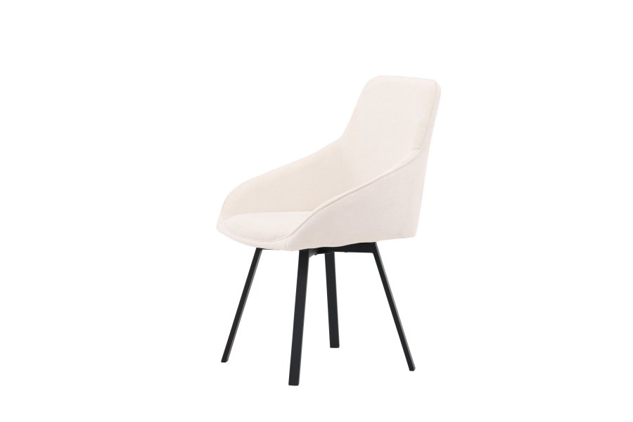 VENTURE DESIGN Rosie spisebordstol, m. armlener - beige stoff og sort stl