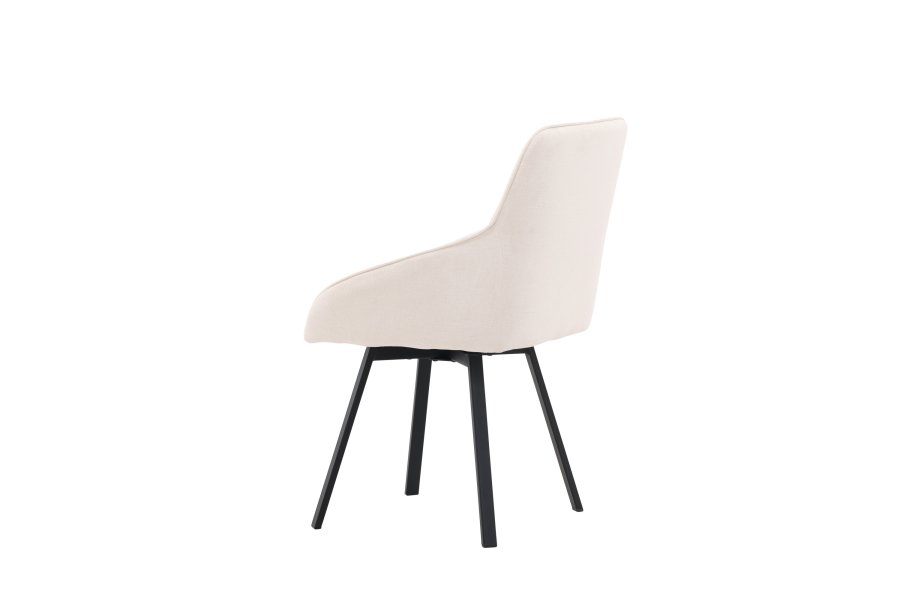 VENTURE DESIGN Rosie spisebordstol, m. armlener - beige stoff og sort stl