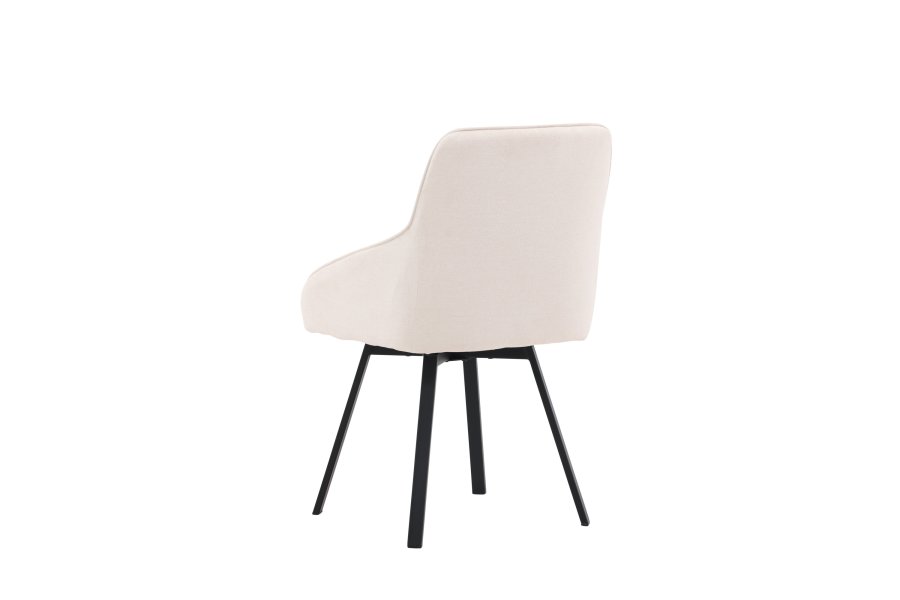 VENTURE DESIGN Rosie spisebordstol, m. armlener - beige stoff og sort stl