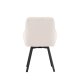 VENTURE DESIGN Rosie spisebordstol, m. armlener - beige stoff og sort stl