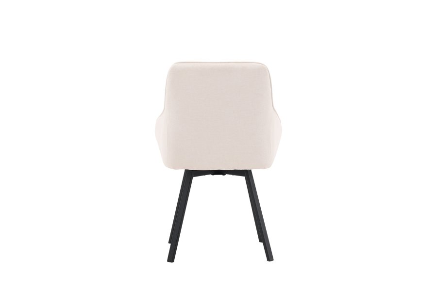VENTURE DESIGN Rosie spisebordstol, m. armlener - beige stoff og sort stl