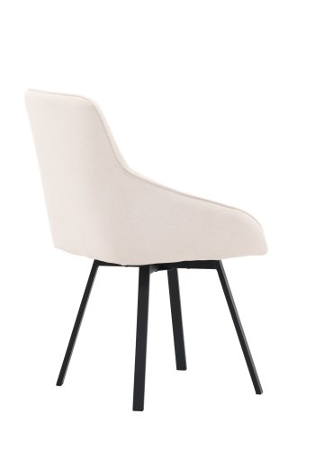 VENTURE DESIGN Rosie spisebordstol, m. armlener - beige stoff og sort stl
