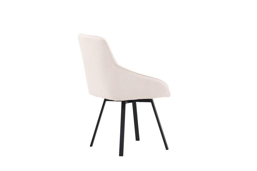 VENTURE DESIGN Rosie spisebordstol, m. armlener - beige stoff og sort stl