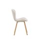 VENTURE DESIGN Lilja spisestuestol - beige stoff og stl med eikelook