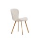 VENTURE DESIGN Lilja spisestuestol - beige stoff og stl med eikelook