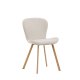 VENTURE DESIGN Lilja spisestuestol - beige stoff og stl med eikelook