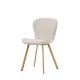 VENTURE DESIGN Lilja spisestuestol - beige stoff og stl med eikelook