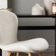 VENTURE DESIGN Lilja spisestuestol - beige stoff og stl med eikelook