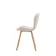 VENTURE DESIGN Lilja spisestuestol - beige stoff og stl med eikelook