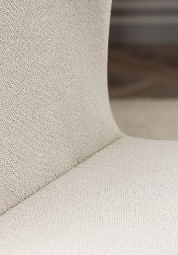 VENTURE DESIGN Lilja spisestuestol - beige stoff og stl med eikelook