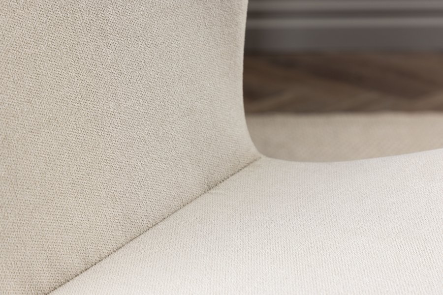 VENTURE DESIGN Lilja spisestuestol - beige stoff og stl med eikelook