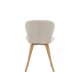 VENTURE DESIGN Lilja spisestuestol - beige stoff og stl med eikelook