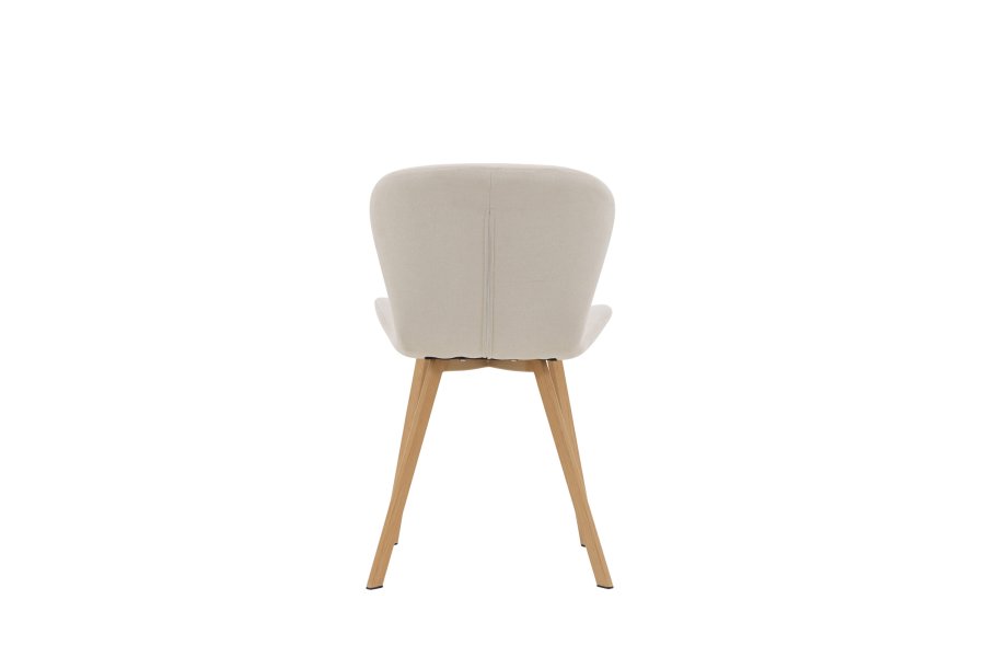 VENTURE DESIGN Lilja spisestuestol - beige stoff og stl med eikelook