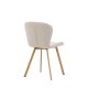 VENTURE DESIGN Lilja spisestuestol - beige stoff og stl med eikelook