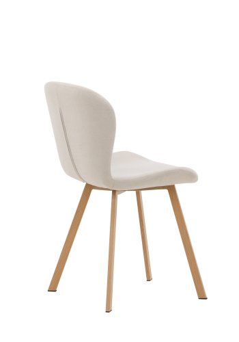 VENTURE DESIGN Lilja spisestuestol - beige stoff og stl med eikelook