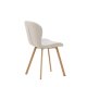 VENTURE DESIGN Lilja spisestuestol - beige stoff og stl med eikelook