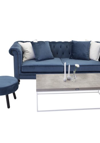 VENTURE DESIGN Velvet 3 pers. sofa - bl velour og tr 