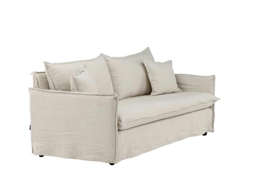 VENTURE DESIGN Nova 3-seters sofa - beige stoff og plast