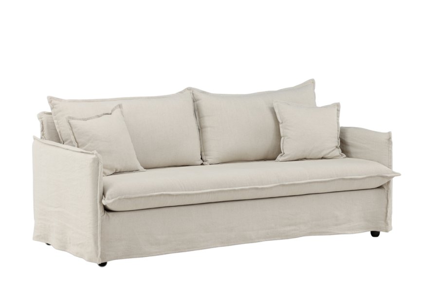 VENTURE DESIGN Nova 3-seters sofa - beige stoff og plast