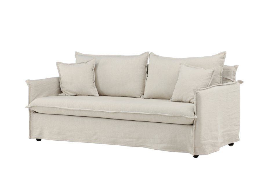 VENTURE DESIGN Nova 3-seters sofa - beige stoff og plast