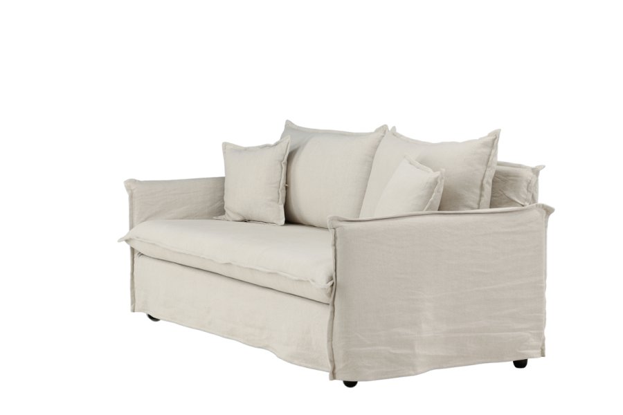 VENTURE DESIGN Nova 3-seters sofa - beige stoff og plast