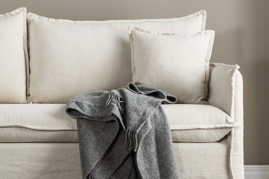 VENTURE DESIGN Nova 3-seters sofa - beige stoff og plast