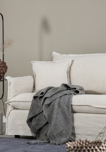 VENTURE DESIGN Nova 3-seters sofa - beige stoff og plast