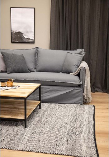 VENTURE DESIGN Ganga-Teppich – graue Wolle und Baumwolle (170 x 240)