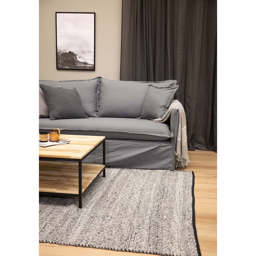 VENTURE DESIGN Ganga-Teppich – graue Wolle und Baumwolle (170 x 240)