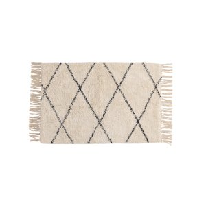 VENTURE DESIGN Thelma Rug Thelma Cotton - 50*80- -Rektangulr-Hvit/Sort