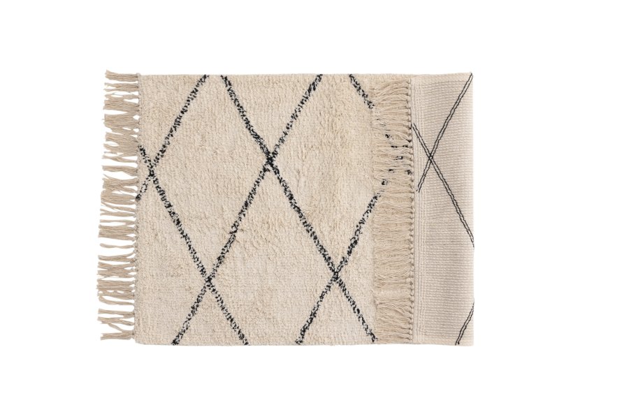 VENTURE DESIGN Thelma Rug Thelma Cotton - 50*80- -Rektangulr-Hvit/Sort