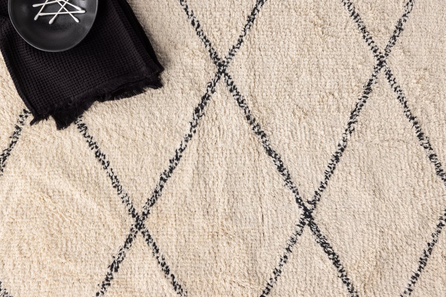 VENTURE DESIGN Thelma Rug Thelma Cotton - 50*80- -Rektangulr-Hvit/Sort