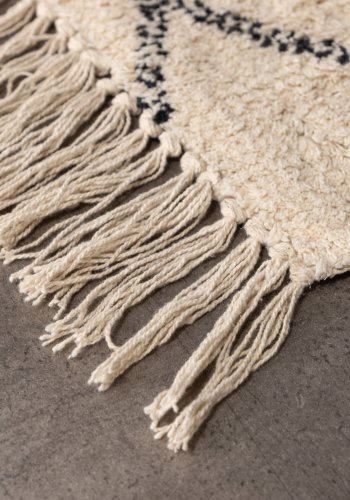 VENTURE DESIGN Thelma Rug Thelma Cotton - 50*80- -Rektangulr-Hvit/Sort