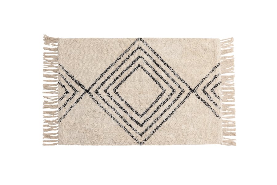 VENTURE DESIGN Love Carpet Love Cotton - 50*80- -Rektangulrt-Hvit/Sort