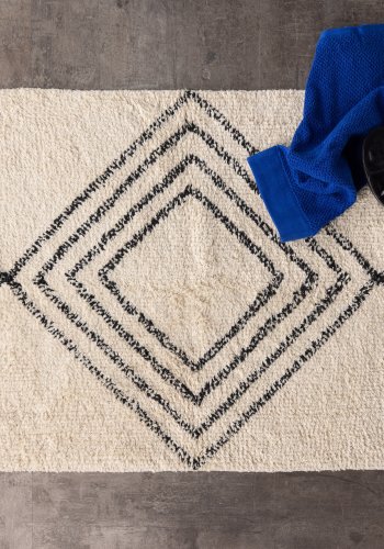 VENTURE DESIGN Love Carpet Love Cotton - 50*80- -Rektangulrt-Hvit/Sort