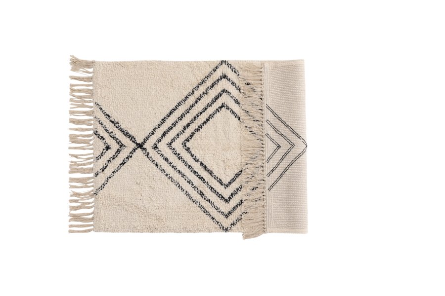 VENTURE DESIGN Love Carpet Love Cotton - 50*80- -Rektangulrt-Hvit/Sort