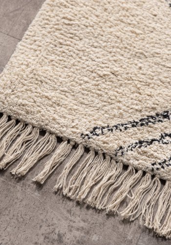 VENTURE DESIGN Love Carpet Love Cotton - 50*80- -Rektangulrt-Hvit/Sort