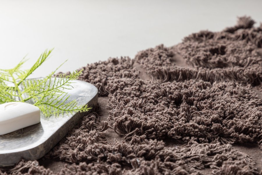 VENTURE DESIGN Hilma bademtte, rektangulr - brun bomuld (50x80)