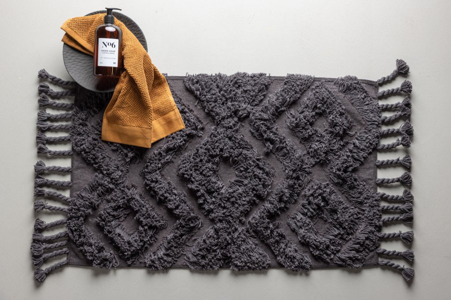 VENTURE DESIGN Hilma bademtte, rektangulr - mrkegr bomuld (50x80)