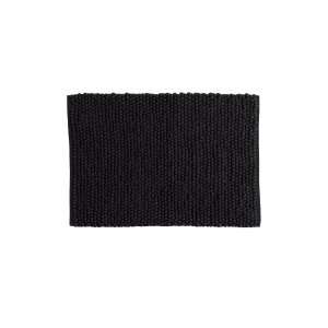 VENTURE DESIGN Wilmer bademtte, rektangulr - sort polyester/bomuld (50x80)