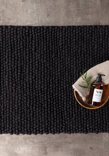 VENTURE DESIGN Wilmer Teppe Wilmer Polyester/Bomull - 50*80- -Rektangulrt-Sort