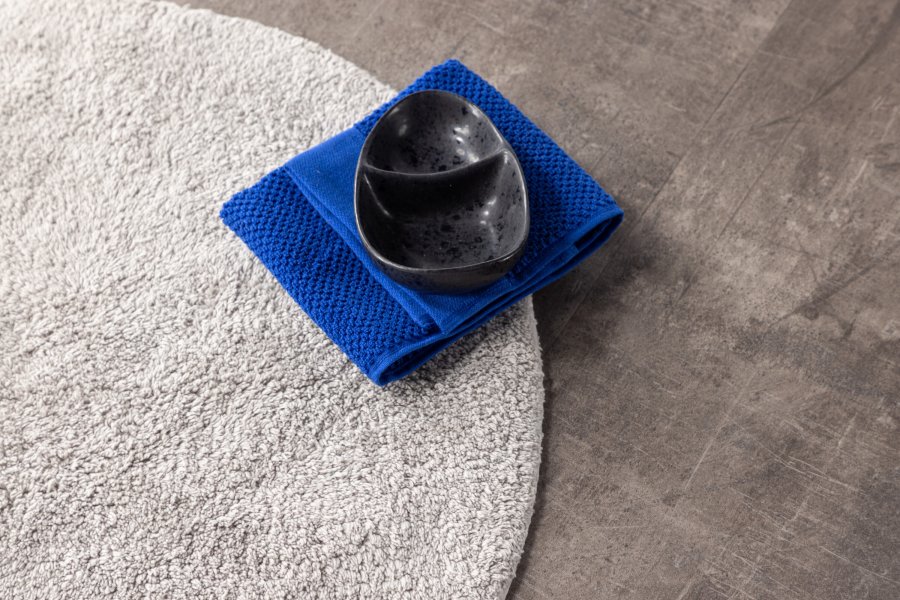 VENTURE DESIGN Valle bademtte, rund - lysegr bomuld (60)