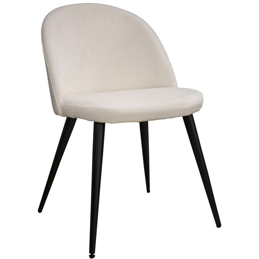 VENTURE DESIGN Spisestol i flyel med armlener - beige flyel og sort metall