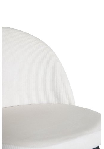 VENTURE DESIGN Spisestol i flyel med armlener - beige flyel og sort metall