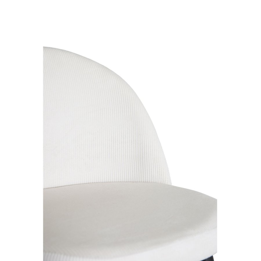 VENTURE DESIGN Spisestol i flyel med armlener - beige flyel og sort metall