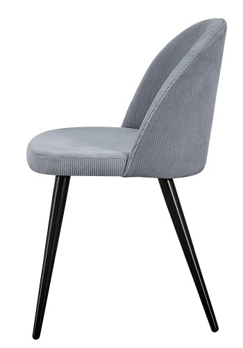 VENTURE DESIGN Spisebordstol i flyel, med armlener - gr velour og metall